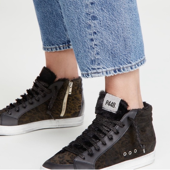 New P448 Skate High Top Sneaker Leopard